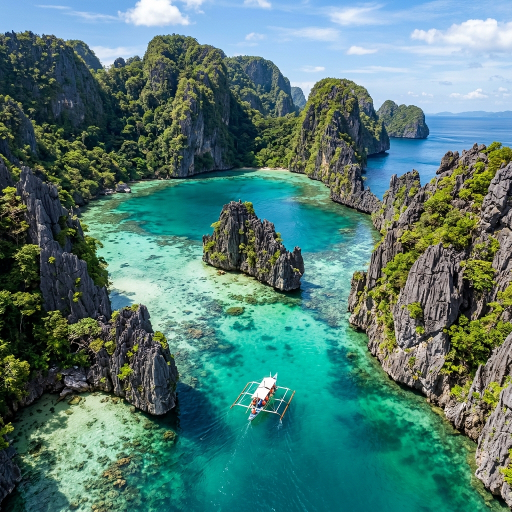 Stunning turquoise lagoon in El Nido Palawan