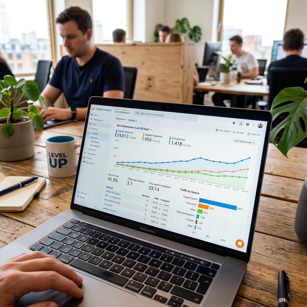Google Search Results on screen displaying local business with high SEO ranking